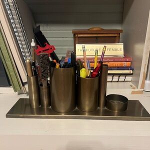 Anthropologie Brass Desk Organizer